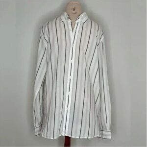 Todd Snyder Men's 100% Cotton White Striped Long Sleeve Button Down Size Large